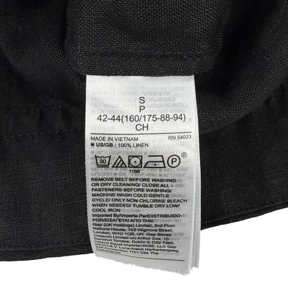 BANANA REPUBLIC Heritage 100% Linen Safari Belted Shirt Dress Size Small Black - Picture 5 of 6